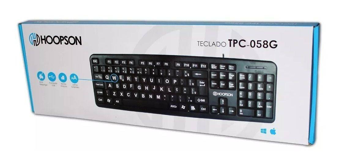 TECLADO USB HOOPSON TPC-058G PRETO 